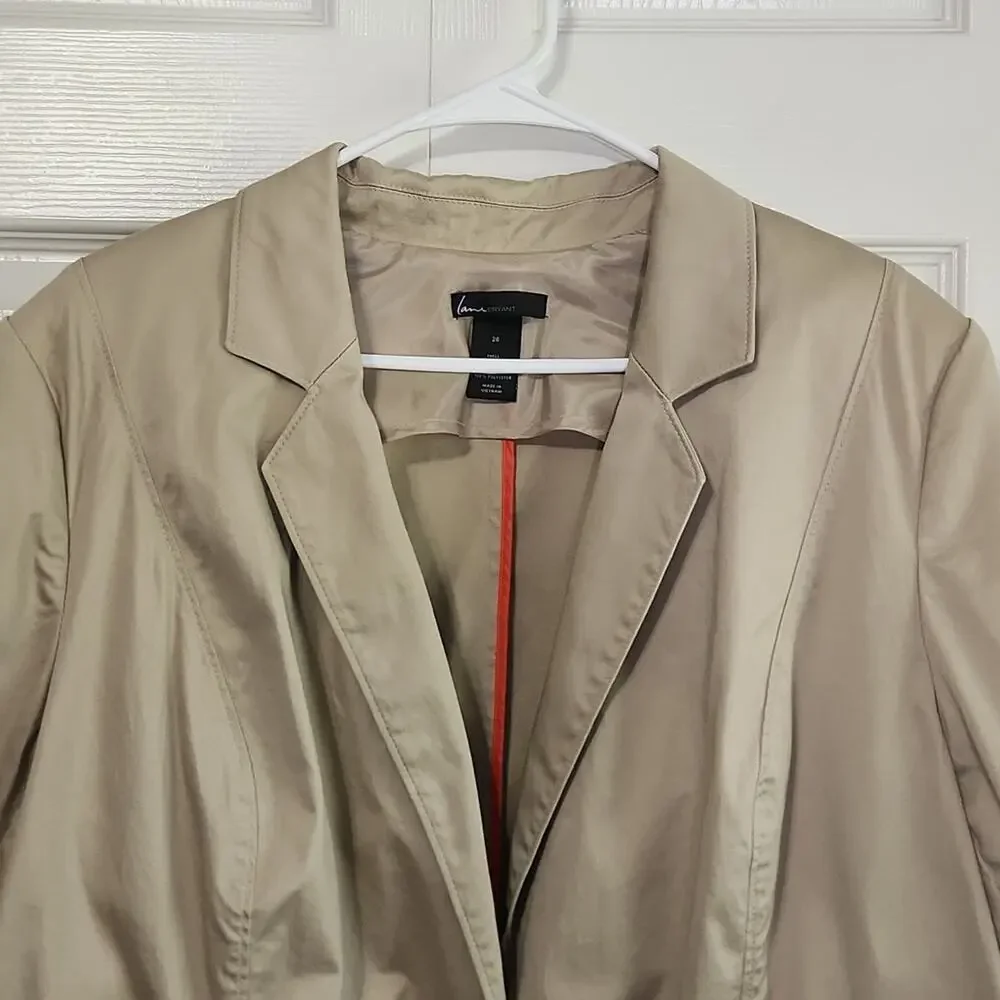 Vintage Lane Bryant Women's Tan Single Breasted Blazer Size 26 Shoulder Pads‎